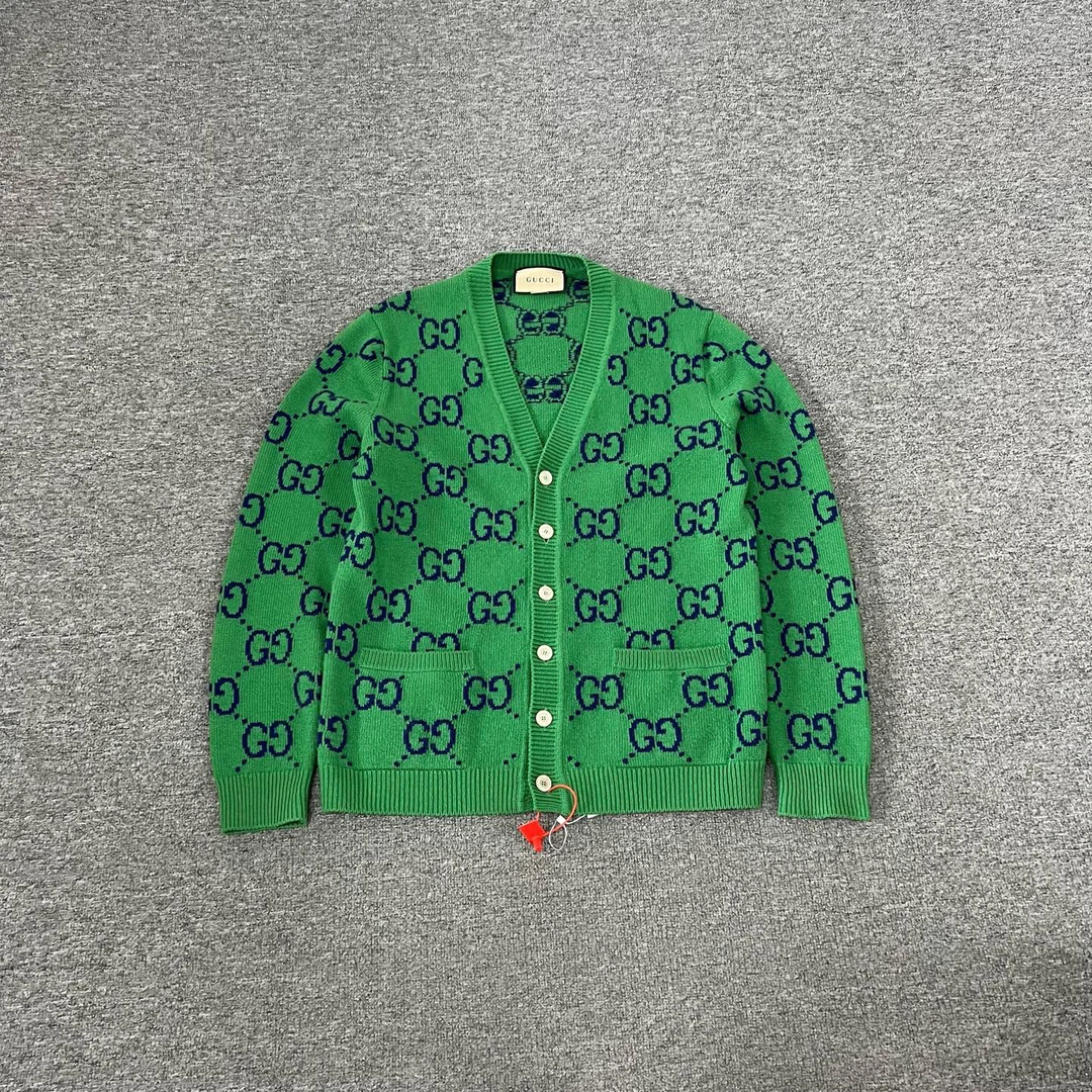 99新 AMIPARIS Gucci 古驰 满印 双G 针织开衫 99新 S码