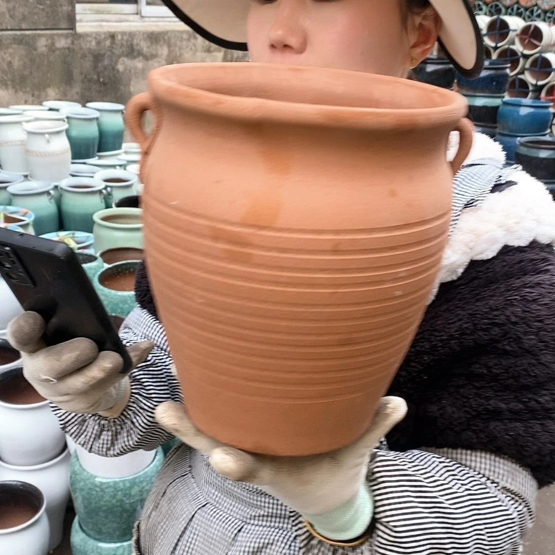 紫砂花盆瑕疵口18高22