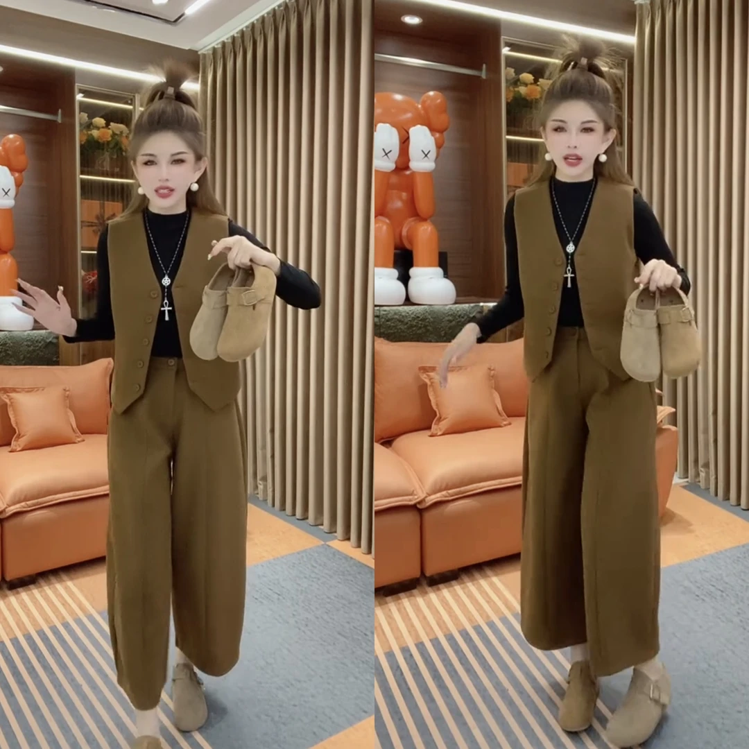 秋季新款洋气宽松显瘦百搭气质时尚套装女