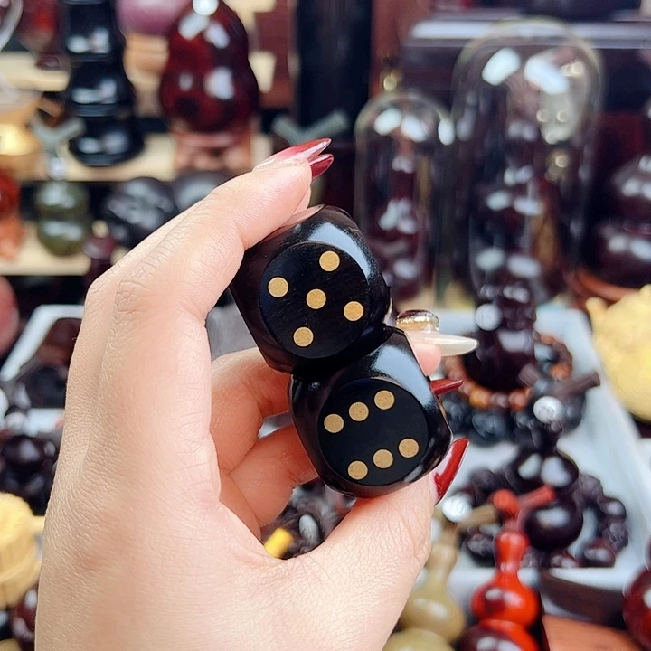 星****木紫光檀骰子一对木