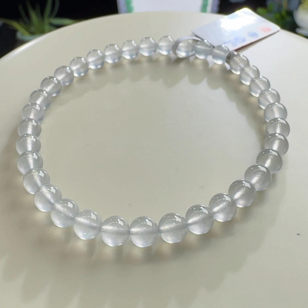 未镶嵌手链翡翠玻璃白月光单圈卡5mm