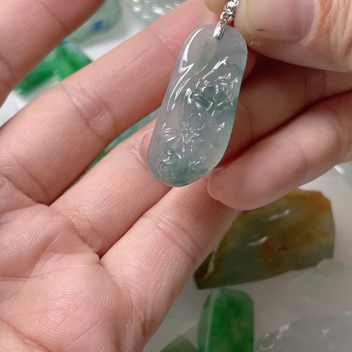 定制翡翠银S925镶嵌随行