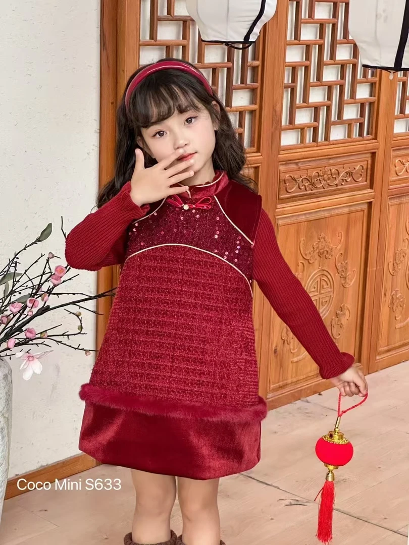 DM.新中式国风拜年服新款加绒套装礼服裙2025