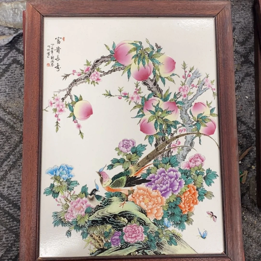 瓷片37*28*1景德镇瓷板画柴窑烧制