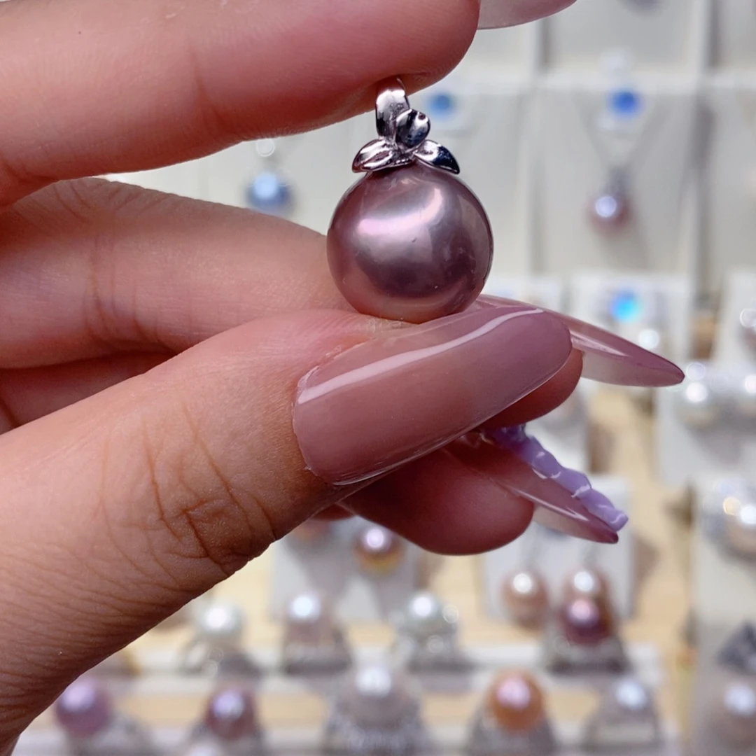 淡水珍珠银S925镶嵌吊坠(赠链)