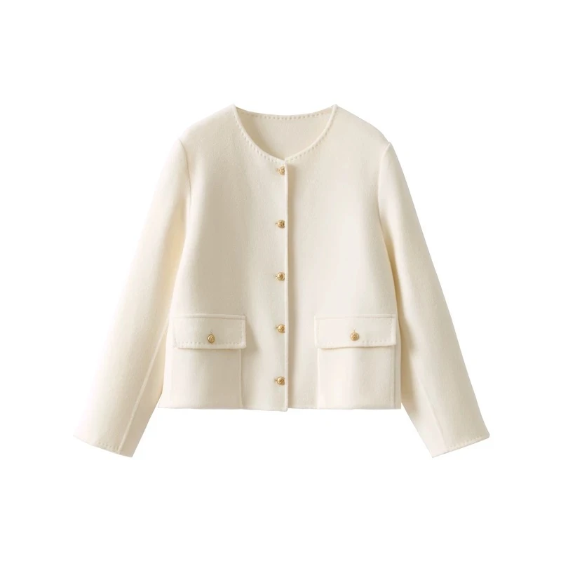 秋冬轻奢羊绒小香风外套