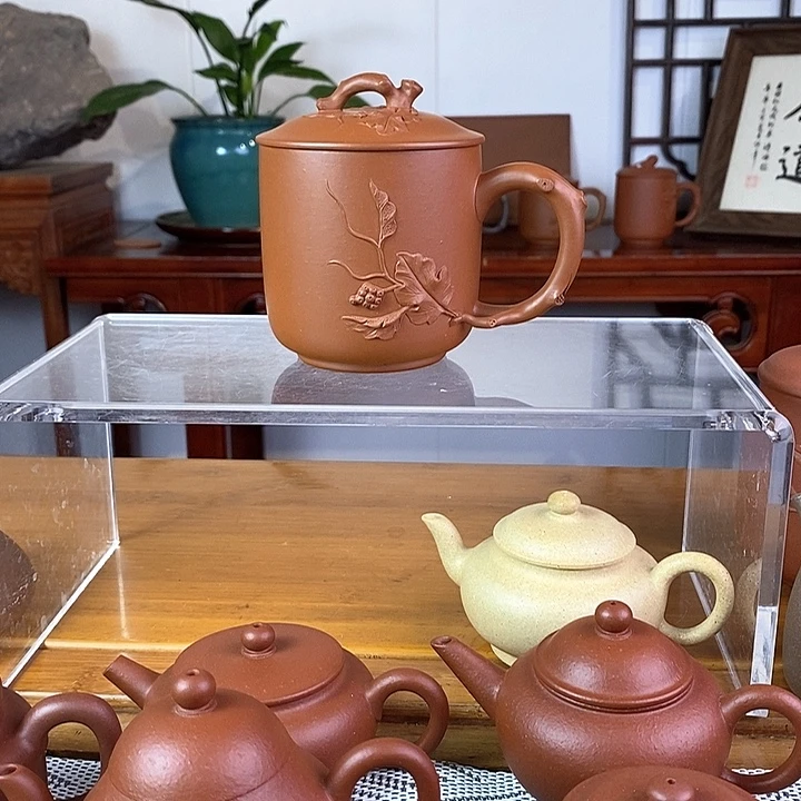 茶杯紫砂黄龙山红泥零添加