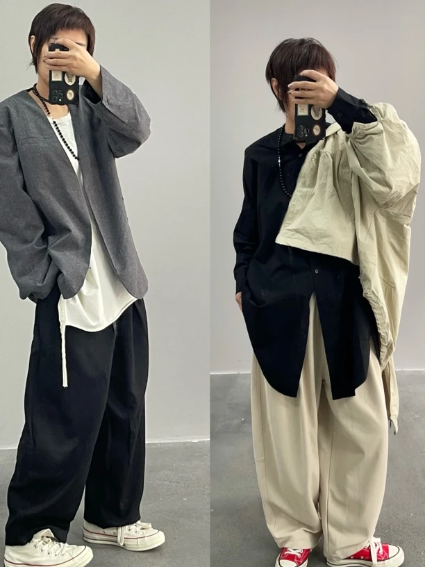 K004 日系老爹卫裤宽松ins高街