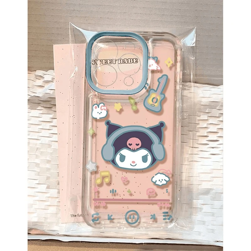 耳机库洛米适用苹果16PROMAX手机壳iPhone15卡通14全包13软壳小众