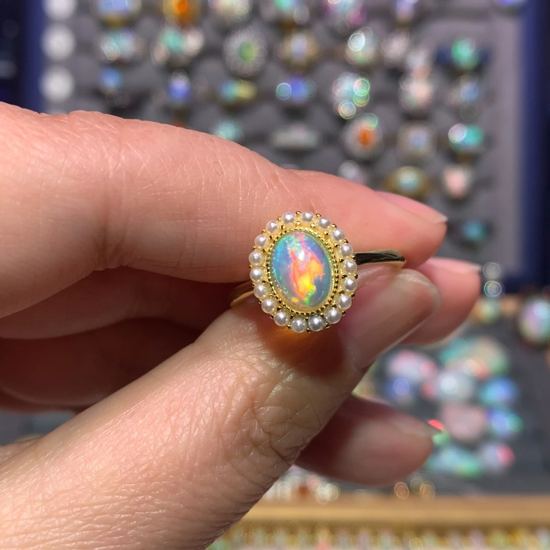 银S925镶嵌欧泊戒指款式