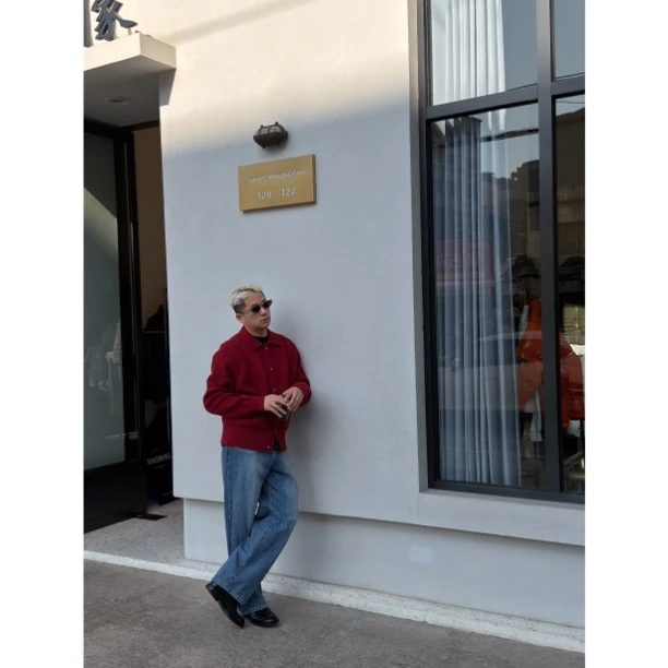 【韩国东大门】复古扣羊毛开衫