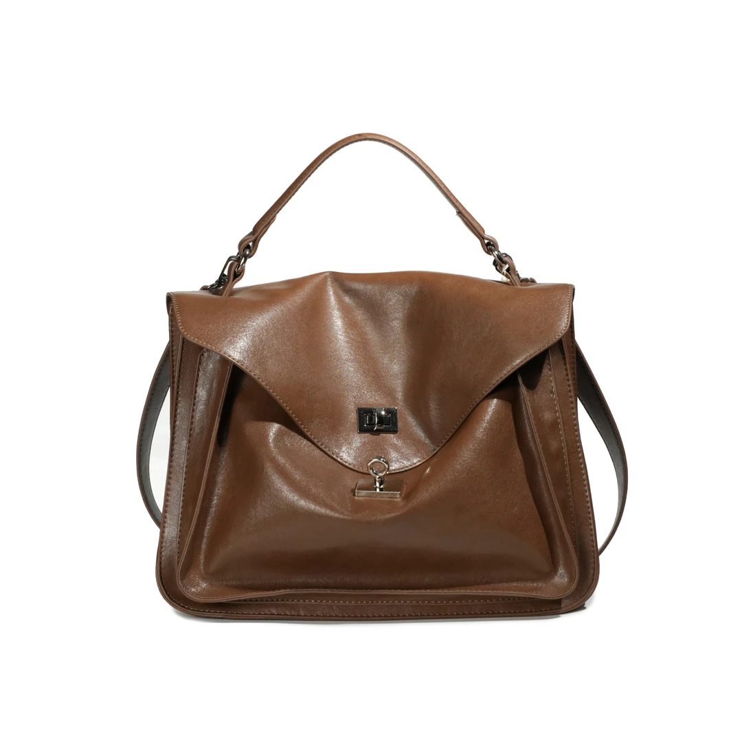 【点心专属】轻奢时尚简约风百搭女士新款单肩包BV88700-棕色