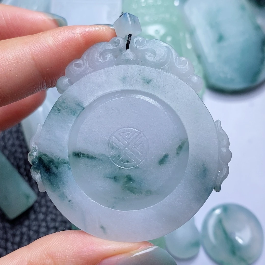 定制翡翠未镶嵌毛货付款后确认抛光
