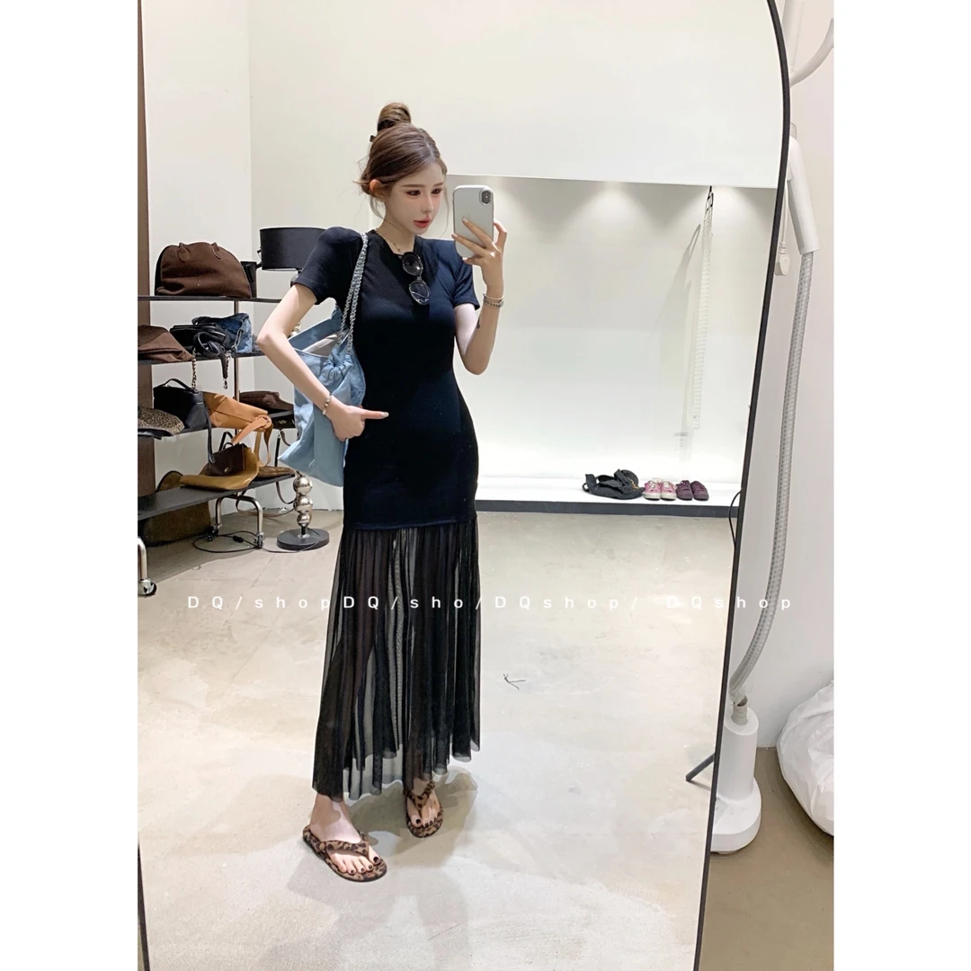 【 无法抗拒】 气质修身拼接连衣裙