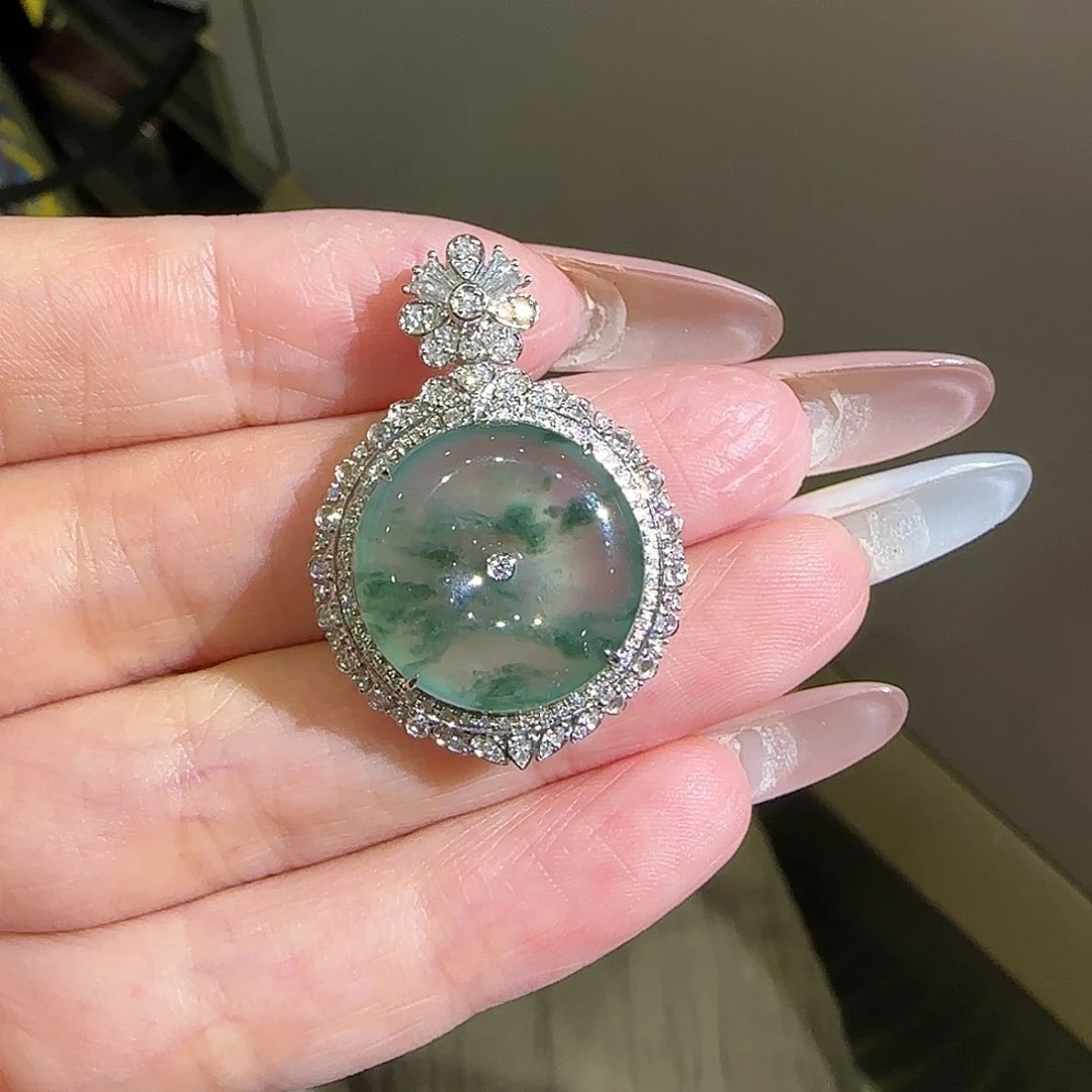 【闪购商品】颈饰18K金镶嵌翡翠欢*天然A货翡翠