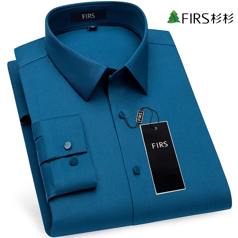 杉杉2025春季新款垂感无痕长袖衬杉商务通勤休闲免烫竹纤维男衬衣