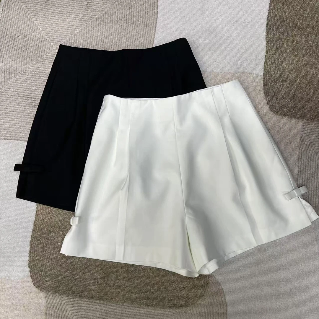 【晨浠定制】新款时尚气质显瘦蝴蝶结百搭短裤1820