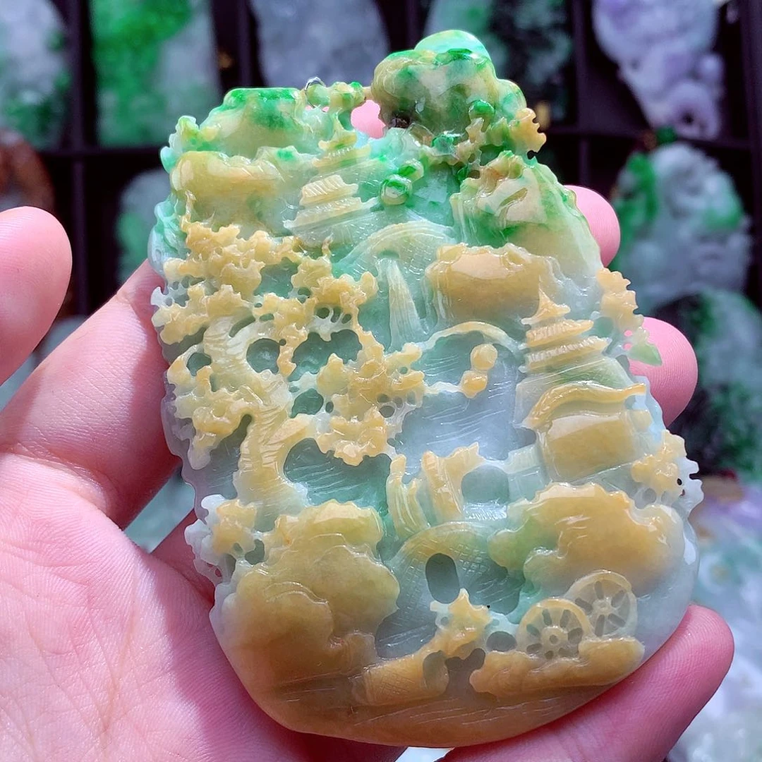 翡翠未镶嵌颈饰挂件