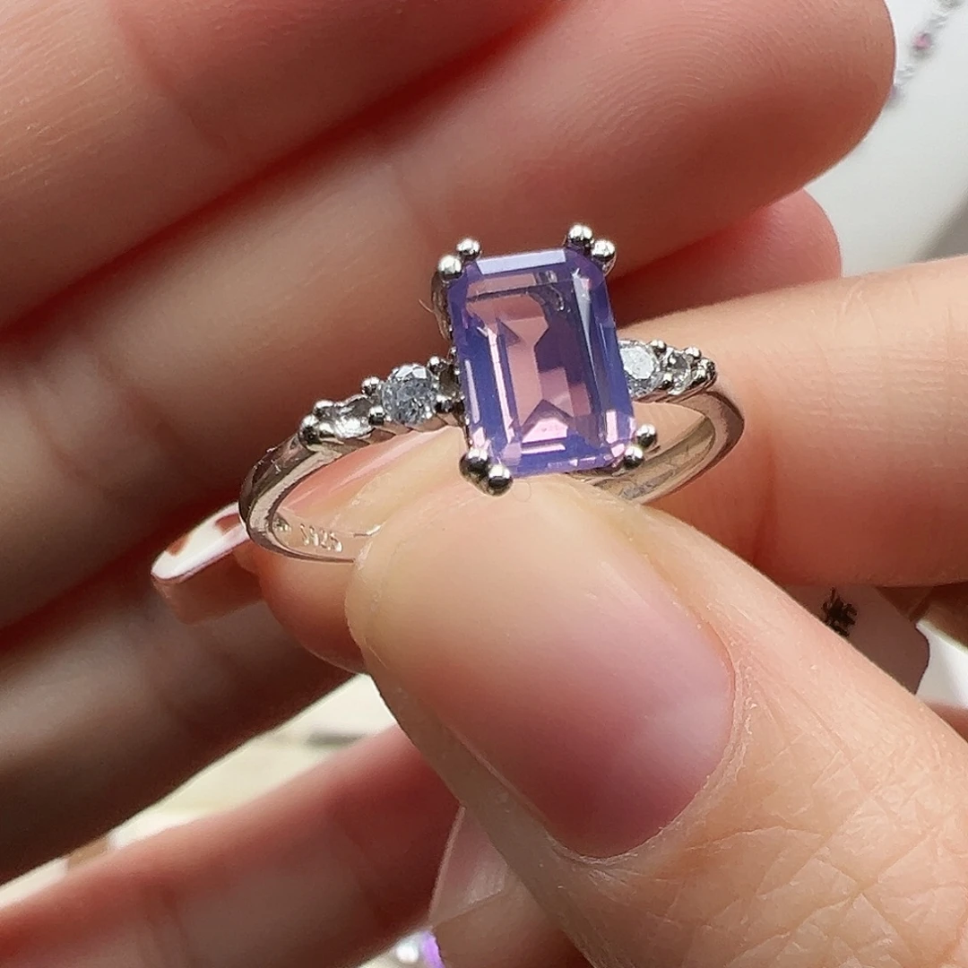 戒指银S925镶嵌紫晶