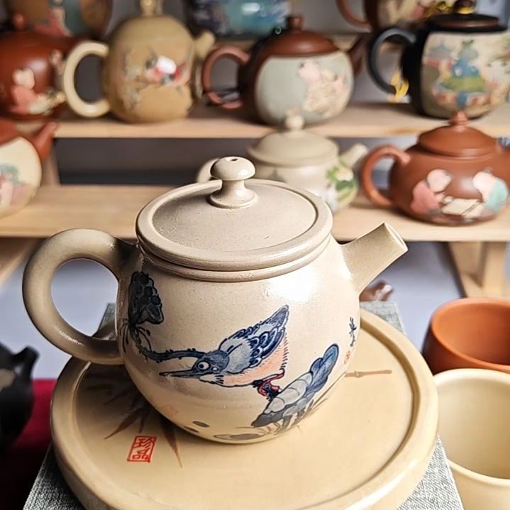 建水紫陶青花全品8号200cc