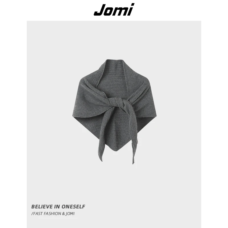 JOMI针织披肩女秋冬外搭护颈时尚百搭多色洋气围巾