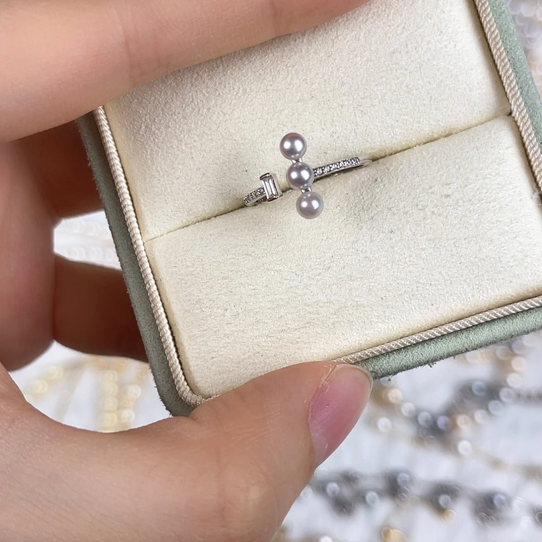 海水珍珠戒指银S925镶嵌