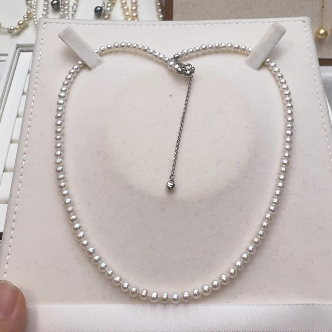 淡水珍珠银S925镶嵌颈饰