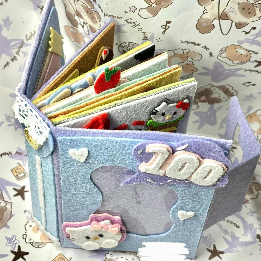 毛毡卡通不织布卡可爱KT猫相册学生爱豆小卡拍立得照片生日礼物