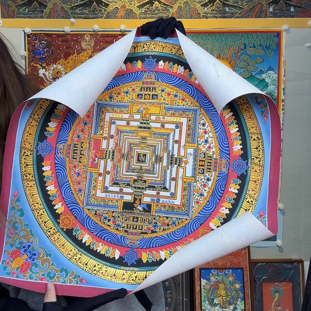 卷轴画纯手绘唐卡坛城50厘米左右