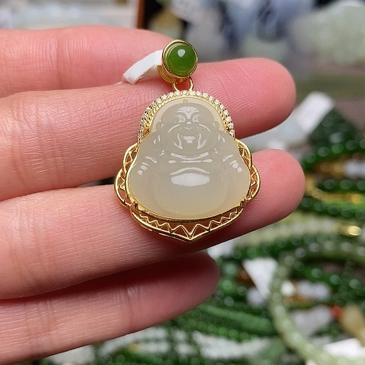 和田玉银S925镶嵌颈饰