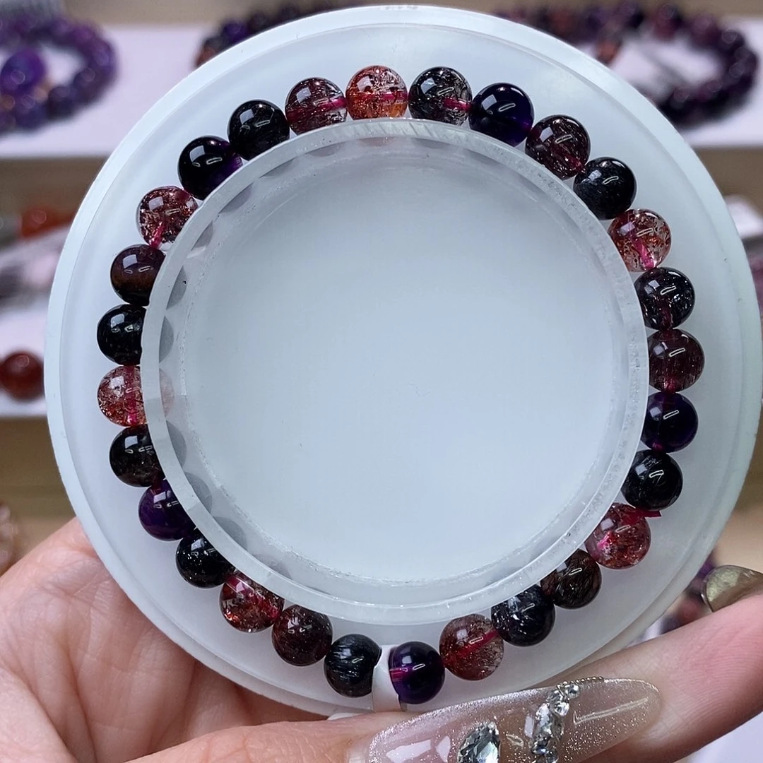 水晶手链未镶嵌黑加仑超七6m+