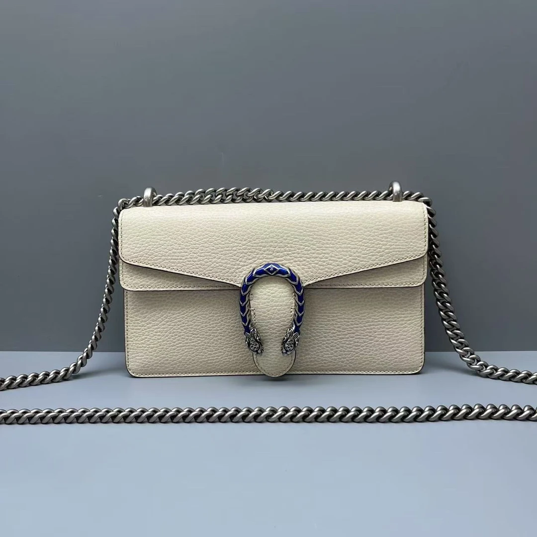 95新 GUCCI/古驰 白色新款中号酒神链条包 尺寸24*13 SV14396