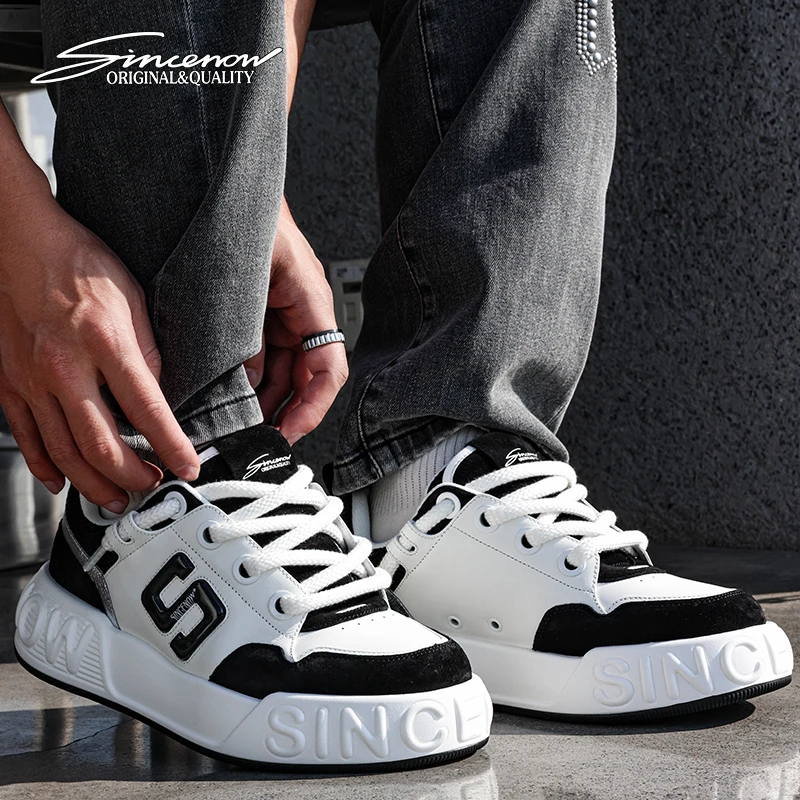 SINCENOW厚底春秋透气运动百搭增高运动休闲潮鞋流行男鞋板鞋