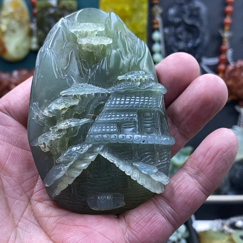 【闪购商品】未镶嵌蛇纹石玉把件