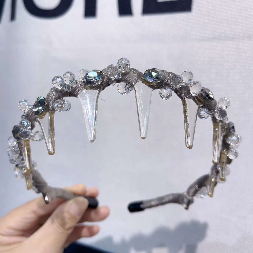 F860高级灰色缠绕水水波浪发箍