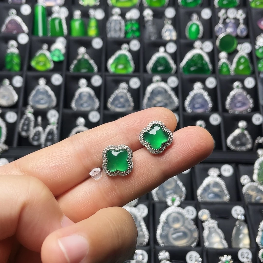 玛瑙/玉髓耳钉合金