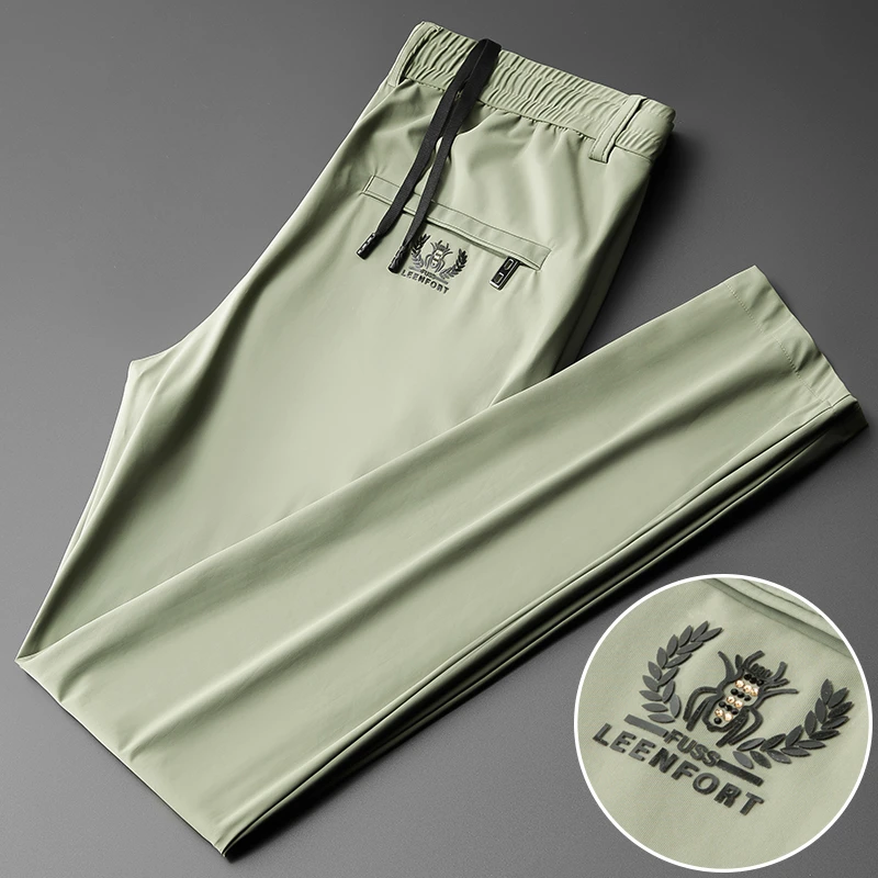 型凡欧香港冰丝休闲裤男宽松直筒夏季薄款高端弹力透气速干运动裤