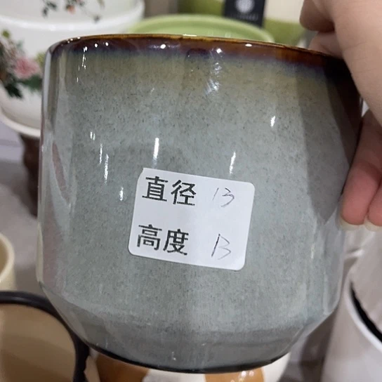 多肉绿植陶瓷花盆9:9包邮，有孔，微瑕