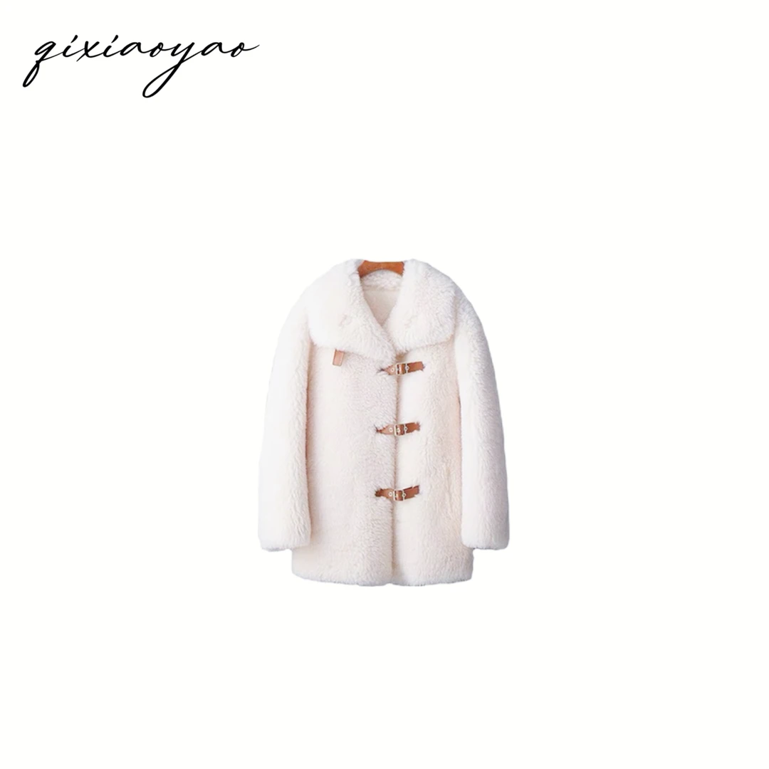 【幂幂同款】翻领对排扣小香风颗粒全羊毛外套#QSXHR2322