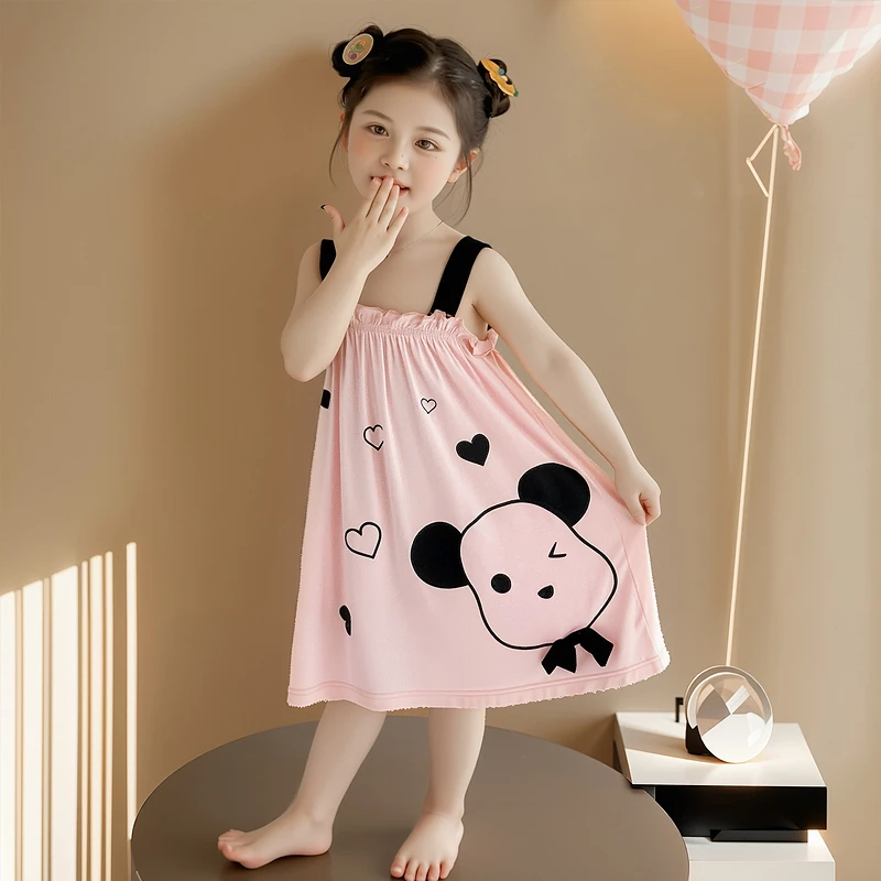 2025新款女童睡裙莫代尔夏季吊带裙薄款儿童女宝宝睡衣女孩家居服