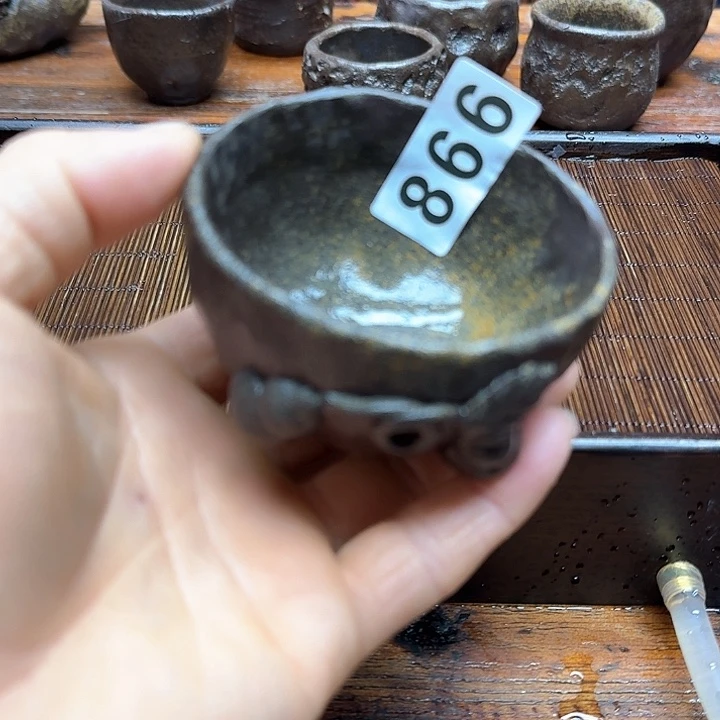 纯手工制作粗陶茶具