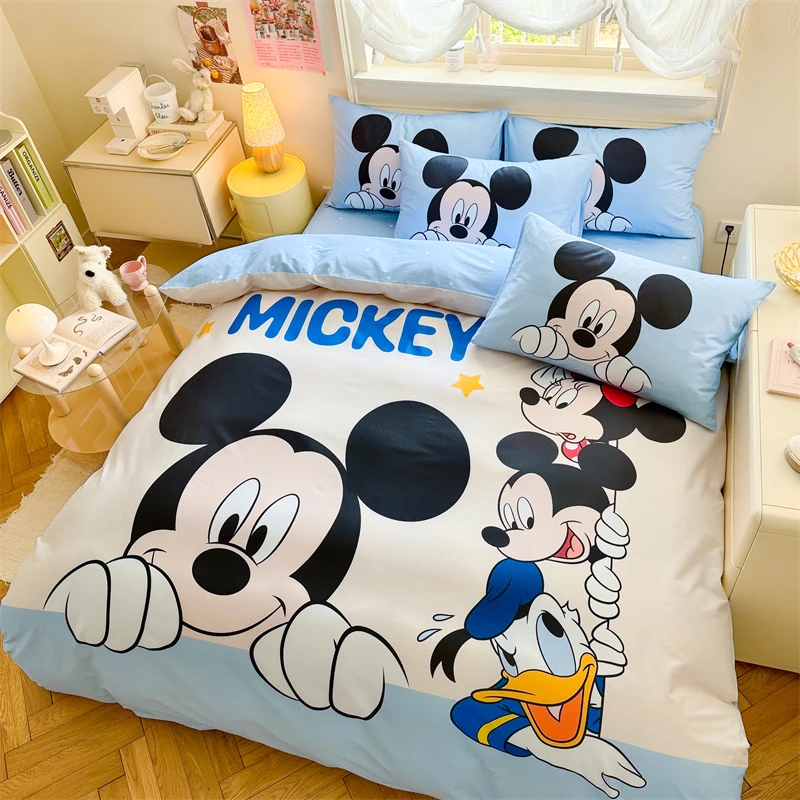 迪士尼床上四件套全棉纯棉卡通男孩儿童床品被套宿舍床单人三件套
