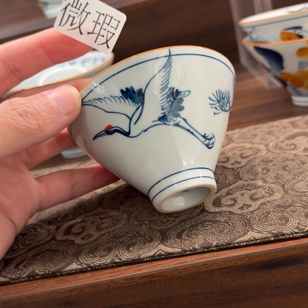 釉下手绘茶具微瑕