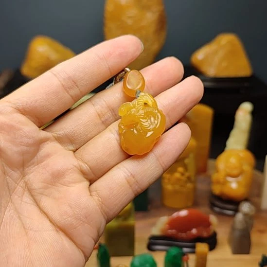 爱***音寿山石挂件挂件挂件
