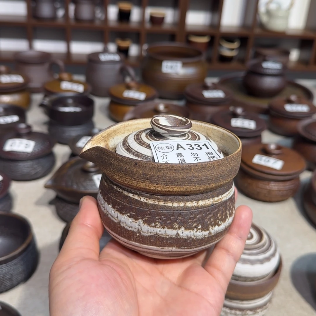 粗瓷茶具素色盖碗