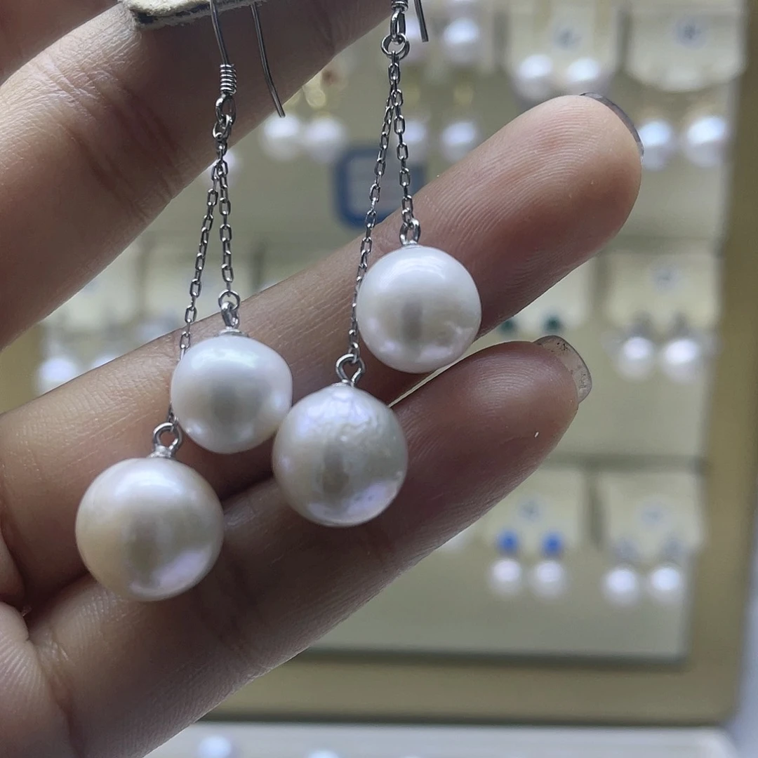 淡水珍珠耳饰银S925镶嵌