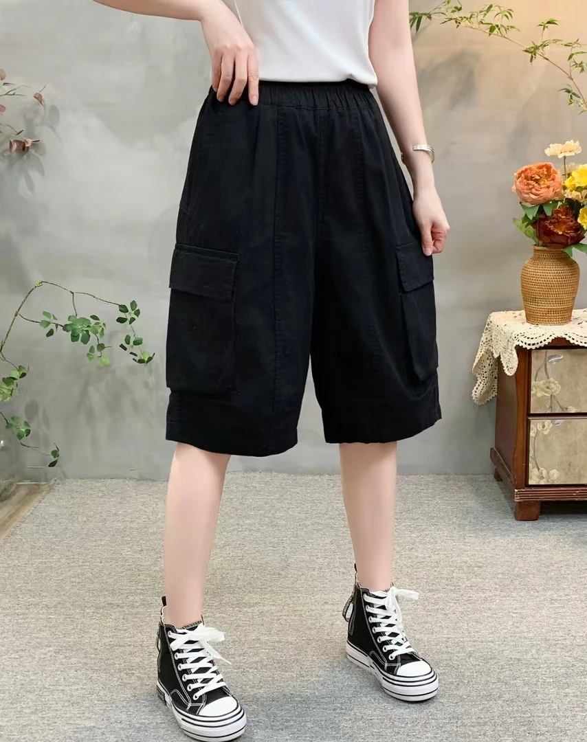 夏季新款洋气工装大口袋短裤