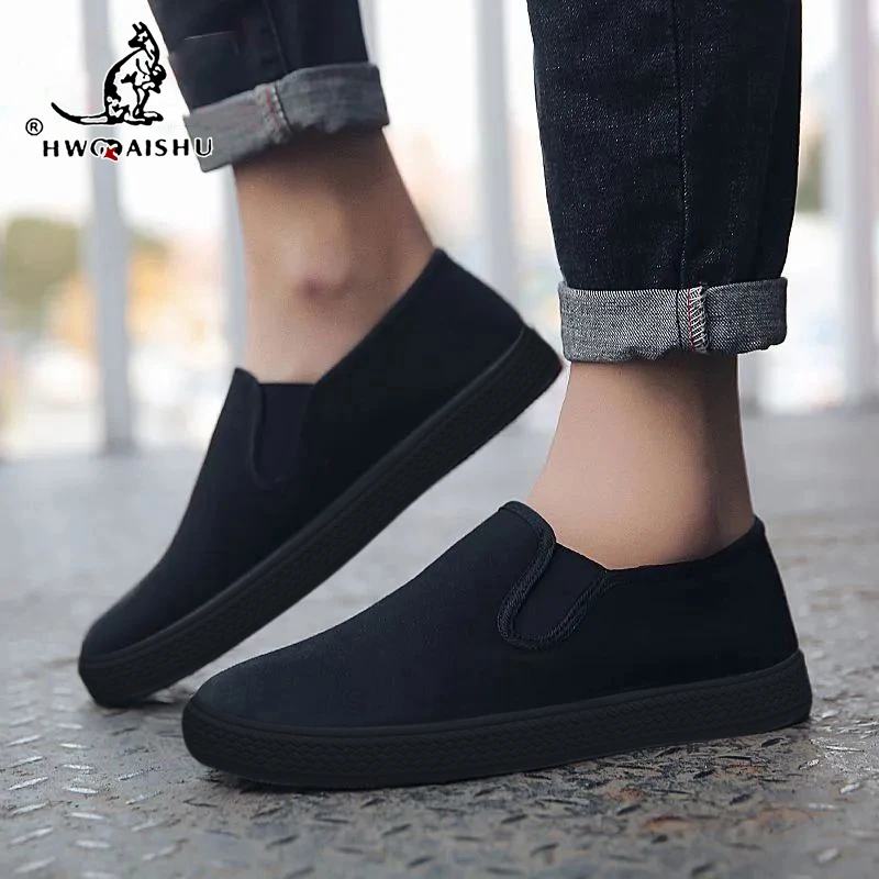 【空调鞋】鹤王袋鼠新款一脚蹬男鞋夏季透气布鞋休闲懒人鞋百搭单鞋