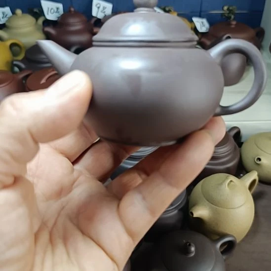 茶壶紫砂青灰泥水平 半手工150cc