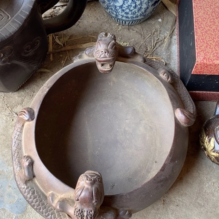 紫砂茶叶罐一****，瓷器工艺品